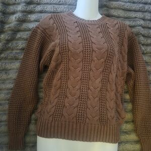 American Eagle Outfitters Chestnut Cable Knit Sweater
